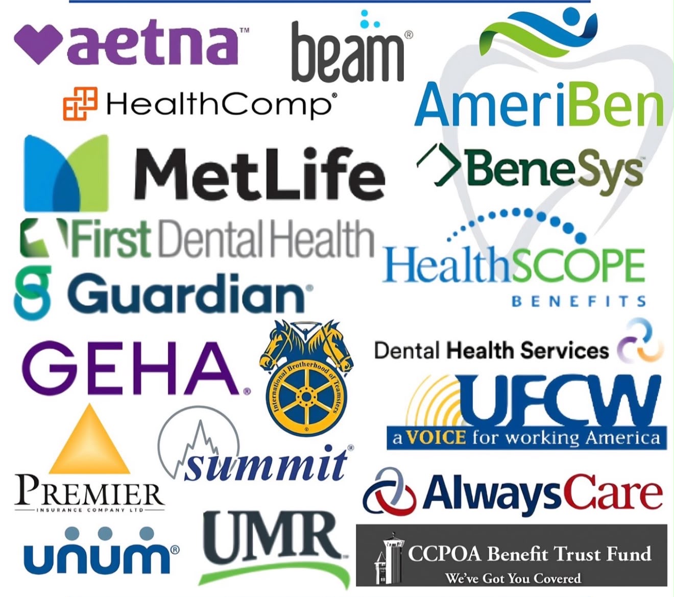 Logotipos de aseguranzas dentales PPO aceptadas en la clínica